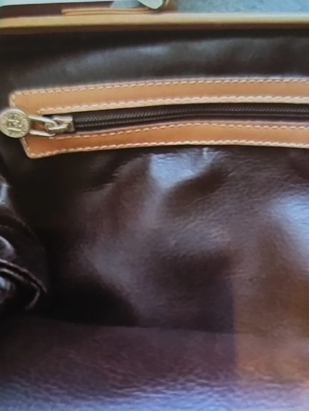 Vintage Fendi Black and Tan Messenger Bag with Top Handle